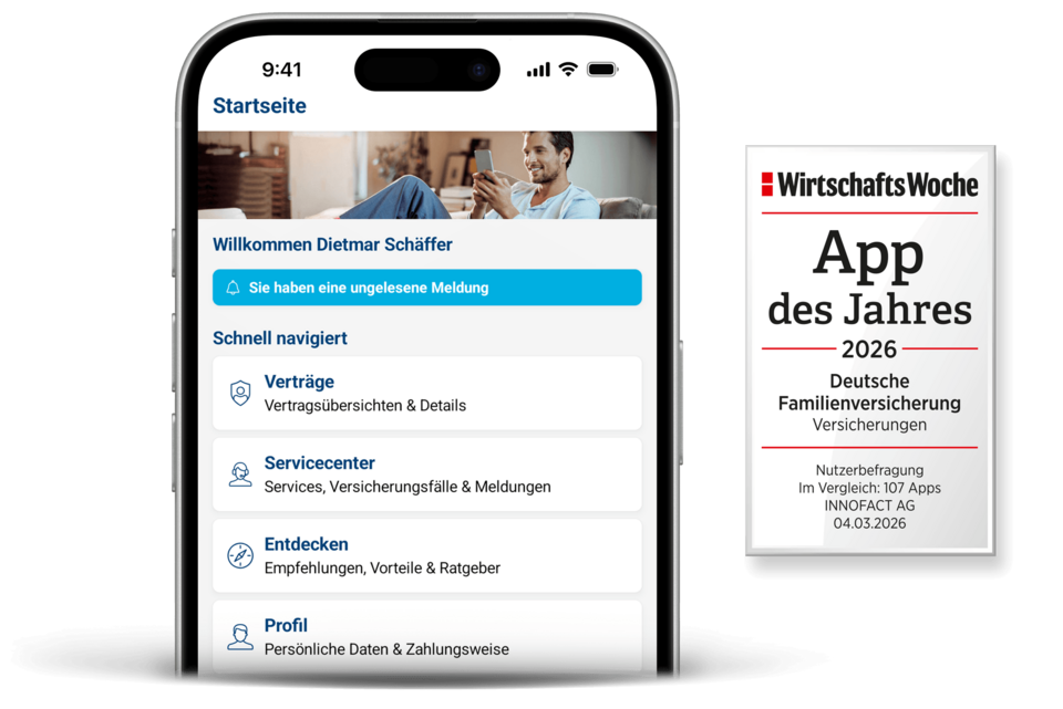 Handy mit DFV-App und Siegel